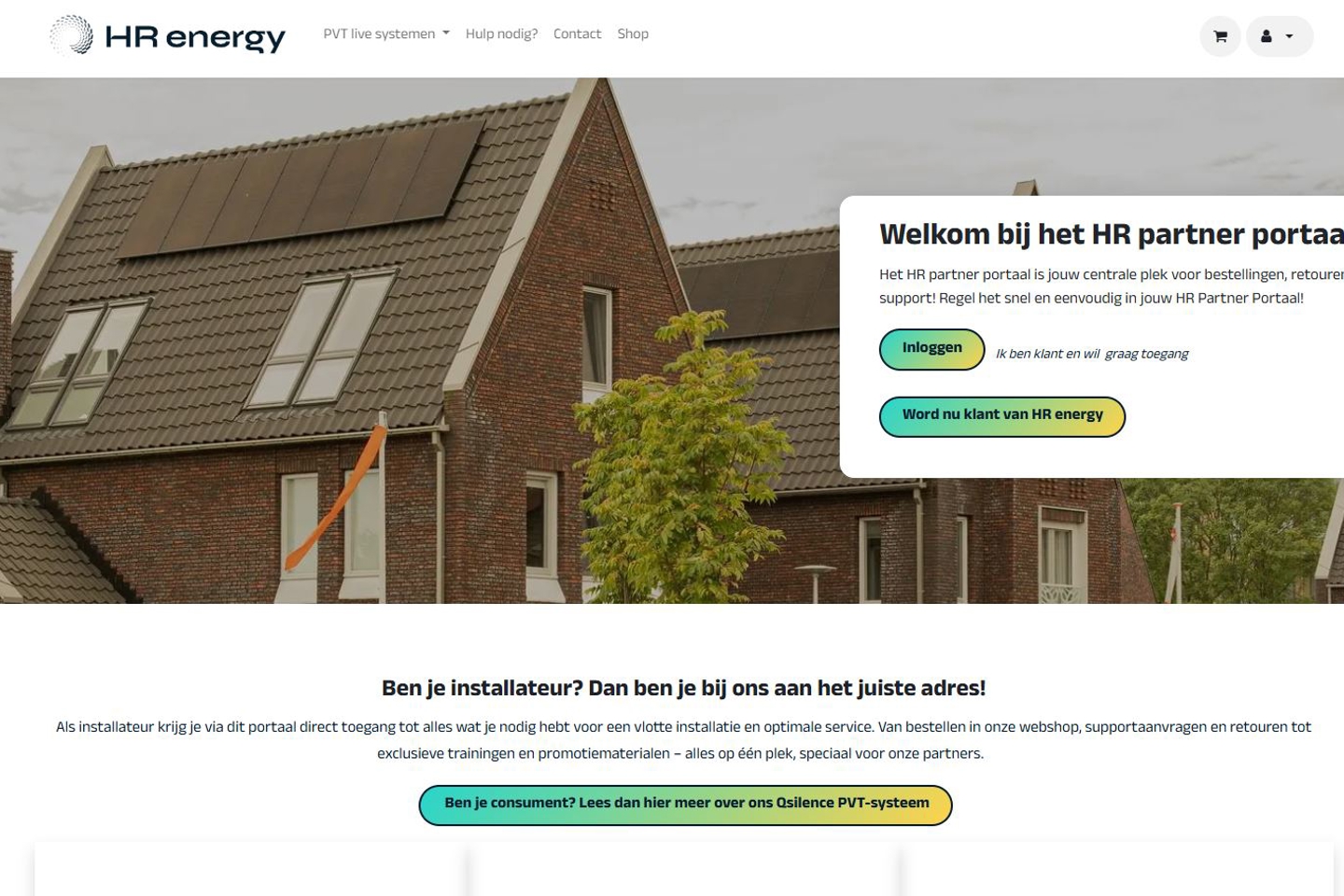 Beginscherm HR partner portaal